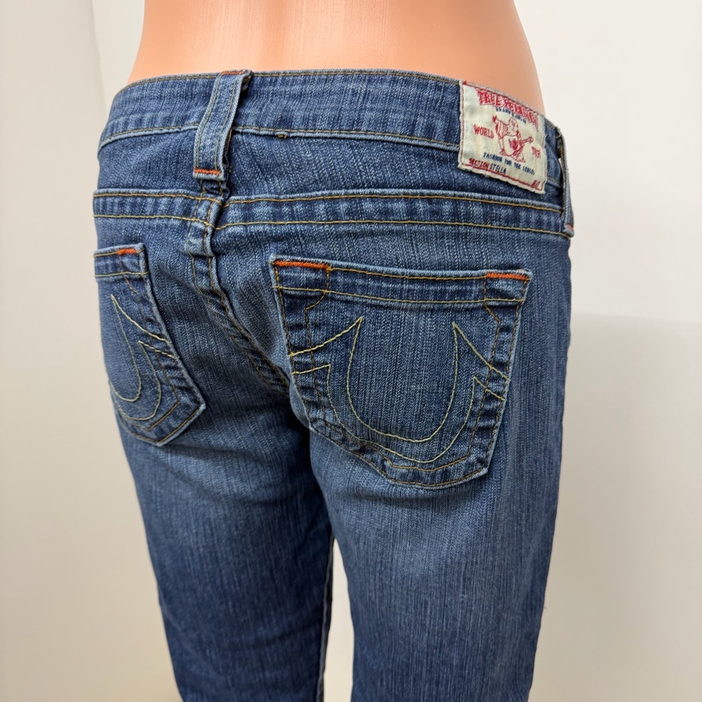 True Religion Low Rise Skinny Jeans Distressed Medium Wash Womans Size 31
